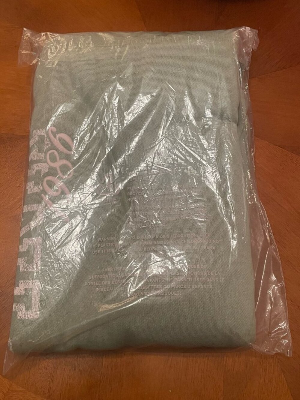PINK Victoria's Secret Ivy Fleece Slate Green Wide Leg Sweatpants - NWT - Picture 4 of 5